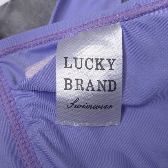 Lucky Brand Womens Triangle Bikini Top Large Lavender Adjustable Straps - Picture 3 of 3